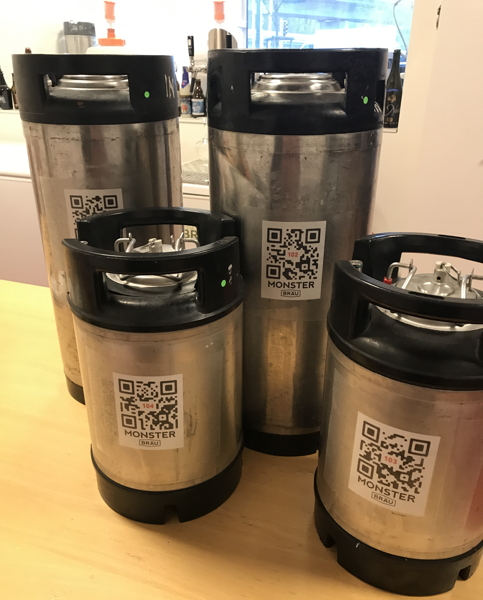 Bierkegs mit QR-Code